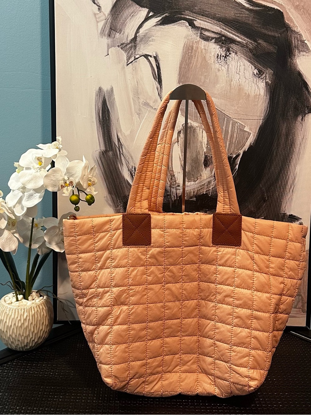 Shiraleah Ezra Quilted Nylon Puffer Tote Bag Pink / Blush